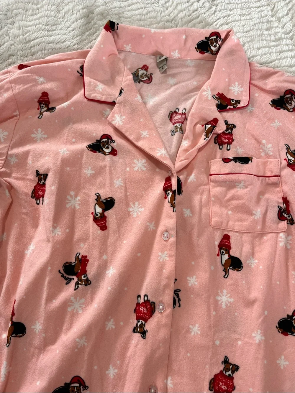 Pink Holiday Character Pajama Set